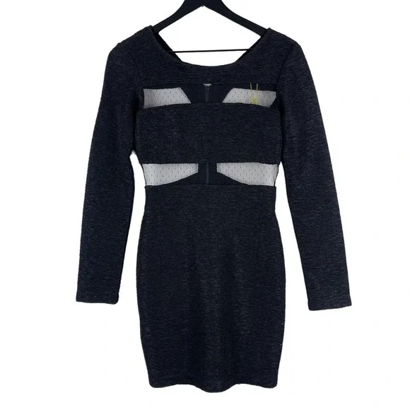 BCBGeneration | Dresses | Nwt Bcbgeneration Womens 4 Bodycon Ripple Cutout  Fitted Dress Stretch Black | Poshmark